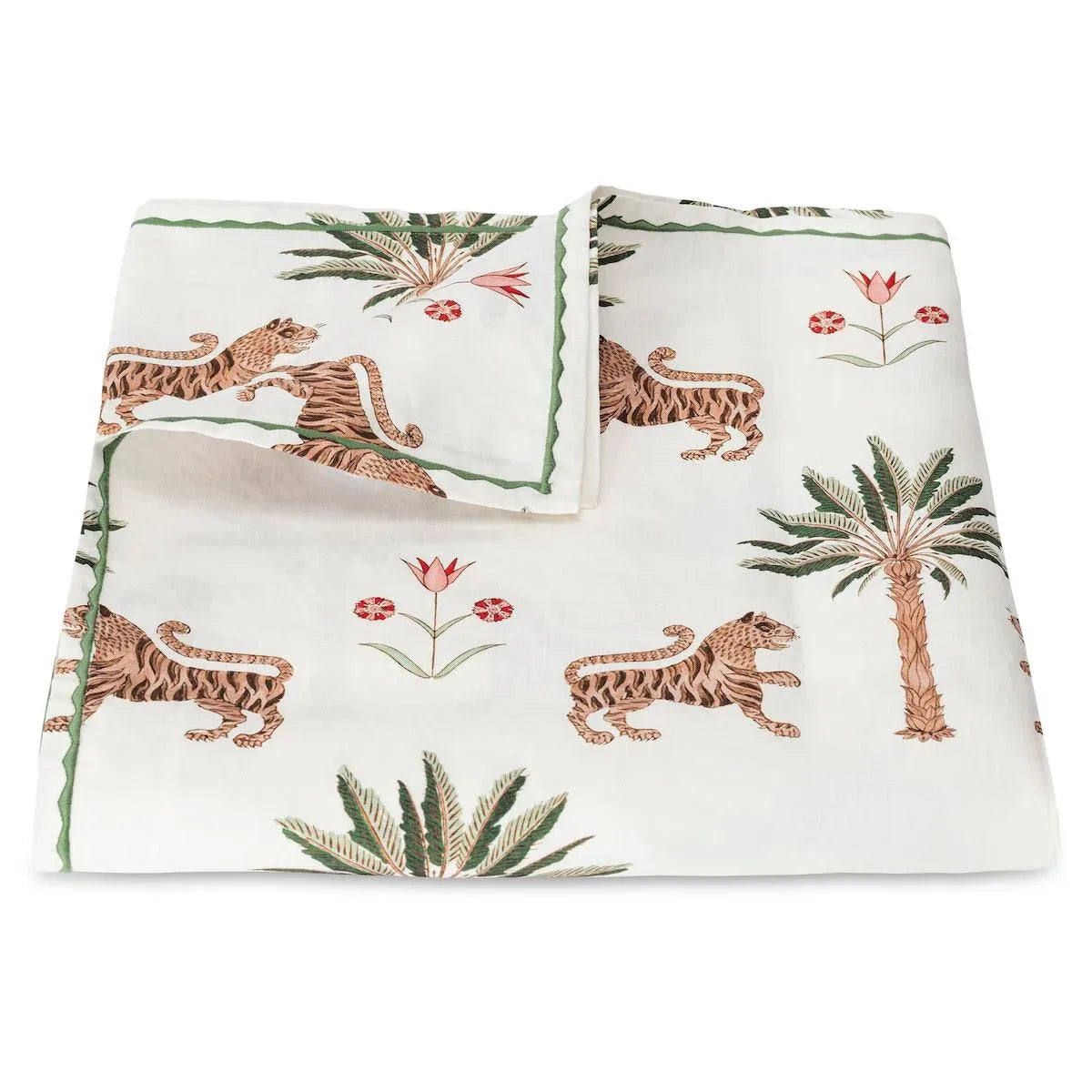 Schumacher Tiger Palm Tablecloth for Matouk Linen Tigereye Oblong 70in x 90in