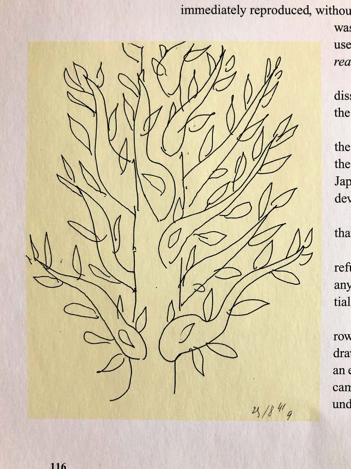 Scalamandre "yin" 100% Silk Print Tropical Abstract Foliage Green/white Matisse Style Drawing