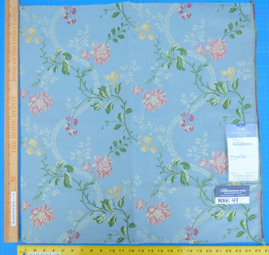 16 Berkbox49 Scalamandre Square Diane Nattier Silk Blue Floral MSRP USD 1000/yard