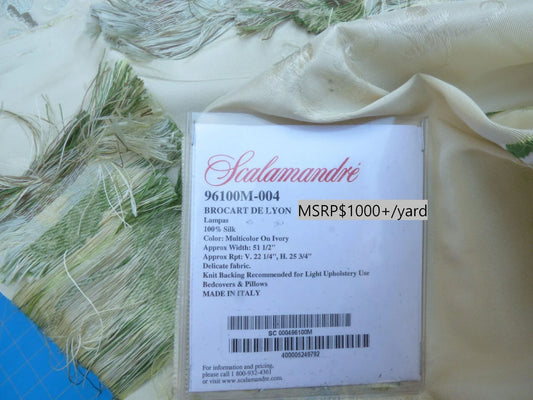 18 Berkbox49 Scalamandre Square Brocart De Lyon Silk Lampas Multicolor On Ivory MSRP USD 1000/yard