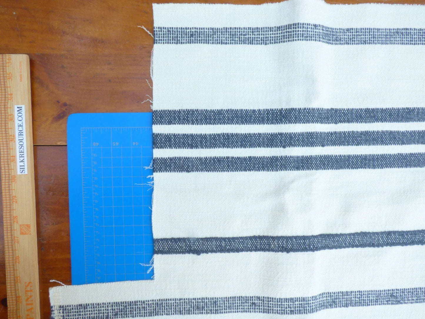 5 Berkbox50 Scalamandre Lelievre Square Marina Stripe White Dark Blue Jacquard Woven MSRP USD 428/yard