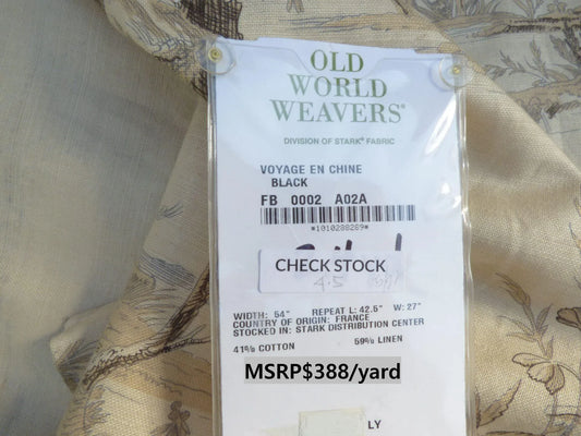 14 Berkbox50 Scalamandre Square 2.4yd Voyage En Chine Black Chinoiserie Asian Garden Elephant MSRP USD 388/Yard