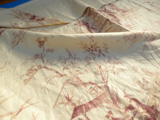 18 Berkbox50 Scalamandre Square 1.2yd Voyage En Chine Mauve Dark Purple Red Chinoiserie Asian Garden Elephant MSRP USD 388/Yard