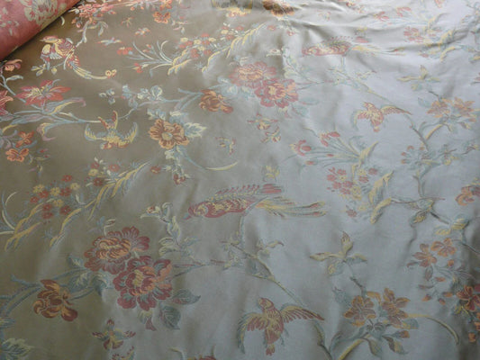 100% Silk Lampas Bird of Paradise Tree-peony Chinoisery Gold Custom Order