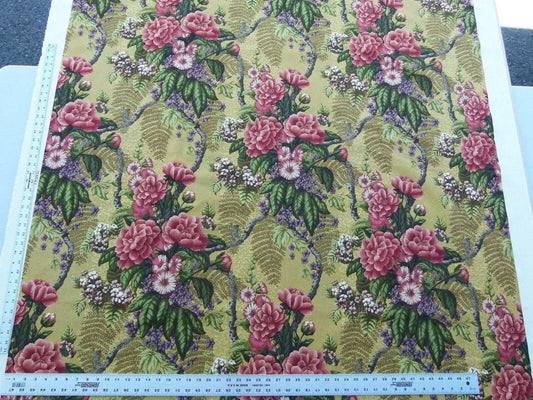 By Yard Scalamandre Old World Weavers Romsey Multi/moutarde Mustard Yellow Flower Tree Of Life English Garden MSRP USD 508/y