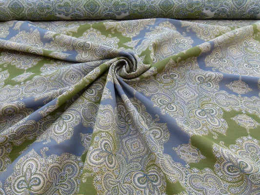 by Yard Scalamandre Devesh Riverside Green Blue Outdoor Paisley Woven MSRP USD 192/Y