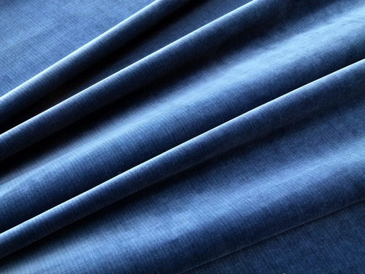 Scalamandre Strie Amboise Midnight Blue Thick Lush Cotton Velvet MSRP USD 196/Yd