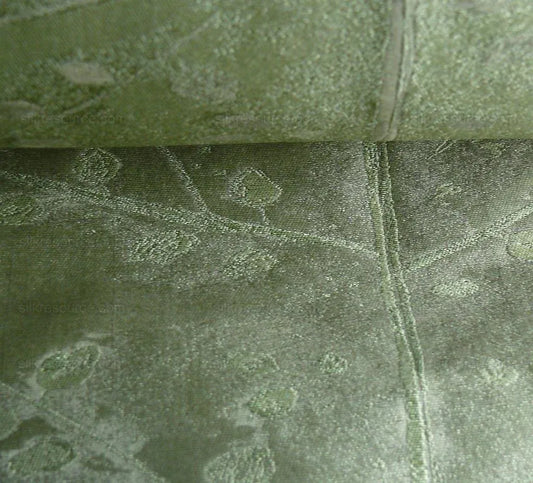 Donghia"tree Of Life" Silk Organza Semi-sheer Pocket Weave Green
