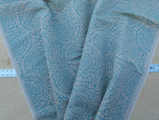 Scalamandre Dianthus Turquoise Blue Print Mid-century MSRP USD 144/Y Flower Print Old World Weavers Cotton Linen