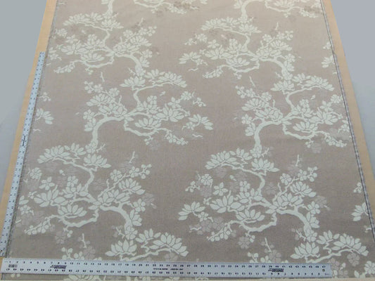 Scalamandre Yoshino Nougat Asian Penzai Magnolia Brown Beige Tree Cut Velvet MSRP USD 240/Y