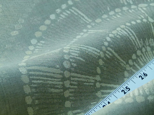 Scalamandre Planetarium Reseda Grey Pale Green Silk Lampas Astronomic Cosmic Flora Stars MSRP USD 196/yard Old World Weavers