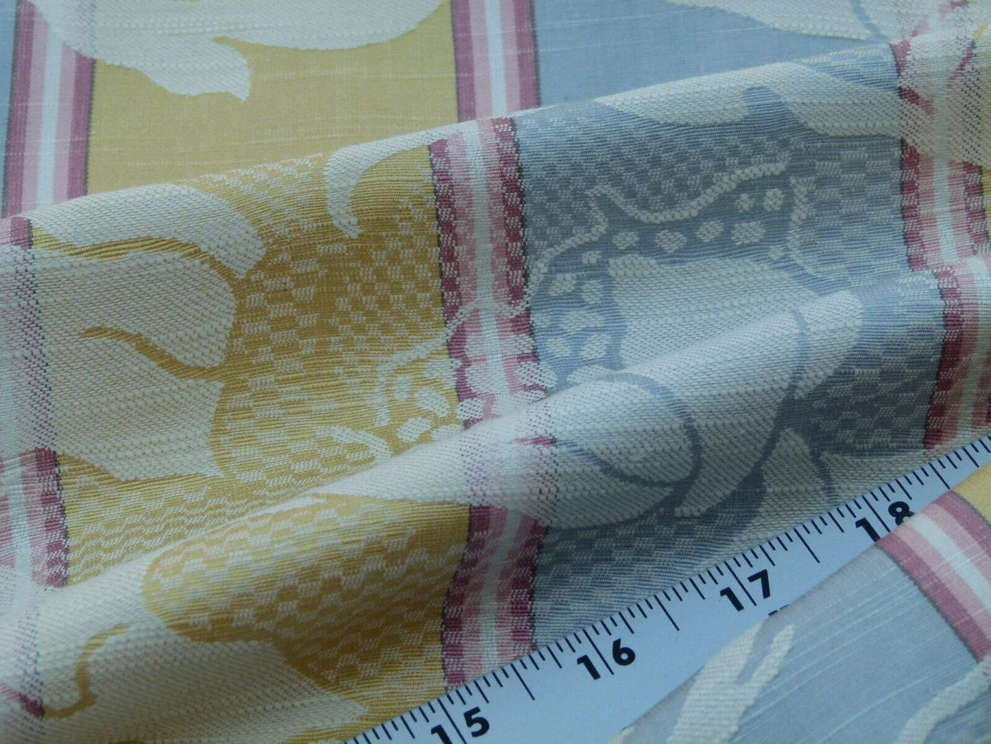 Scalamandre Damasko Rigato Damask Stripe Magnolia Grey Gold Old World Weavers Fonthill MSRP USD 164/Y