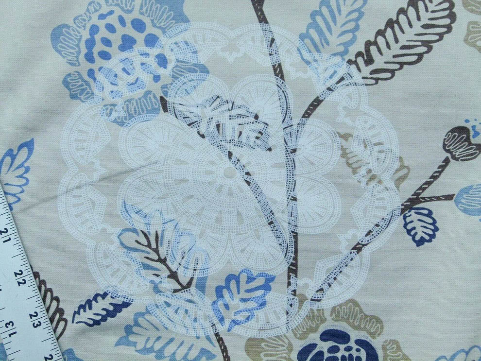 Scalamandre Chester Square Fh Blue Multi Printed Cotton Old World Weavers MSRP USD 190/Y