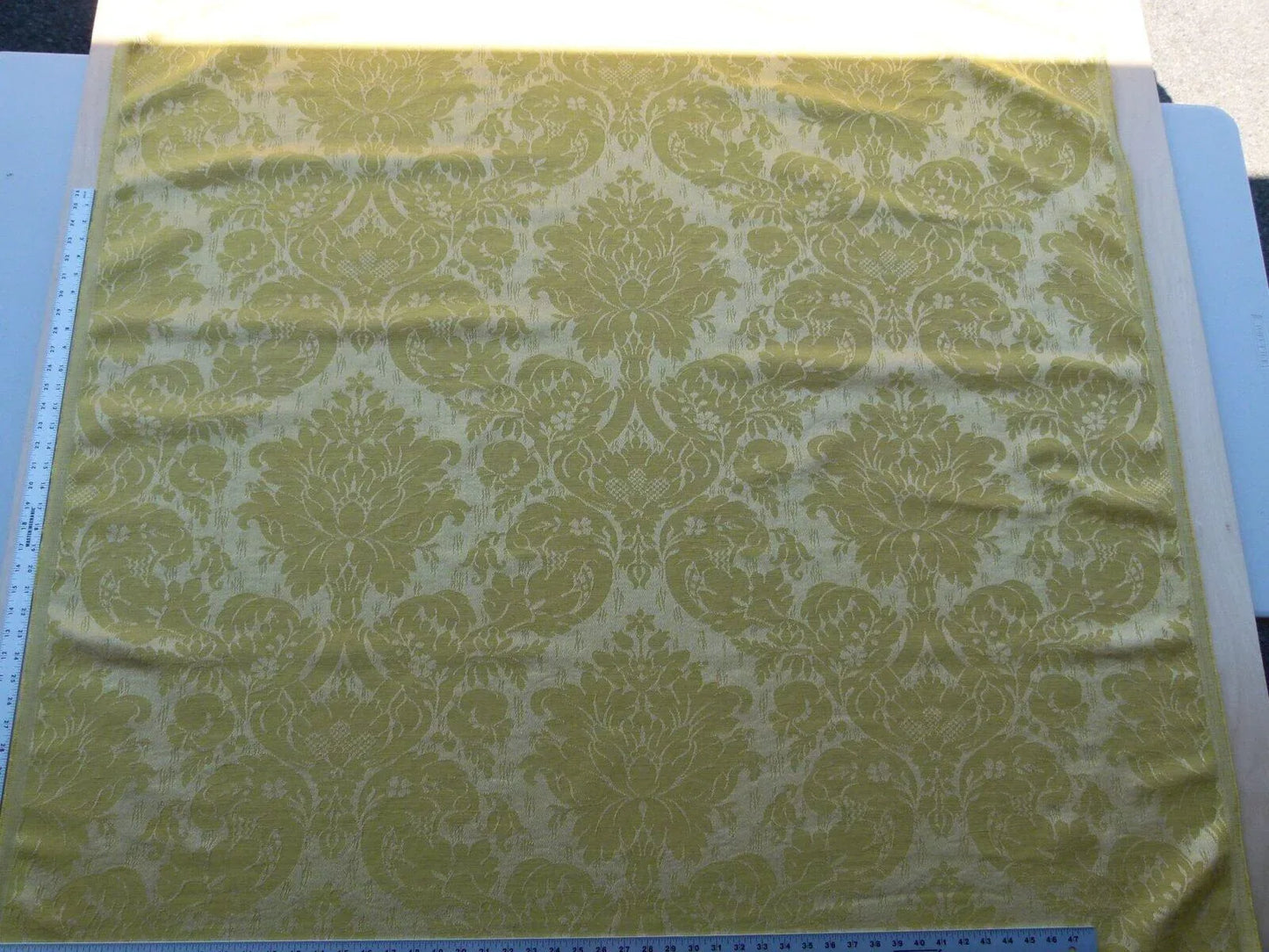Scalamandre Dover Damask Gold Classic Damask Cotton Linen Renaissance Old World Weavers MSRP USD 292/Y