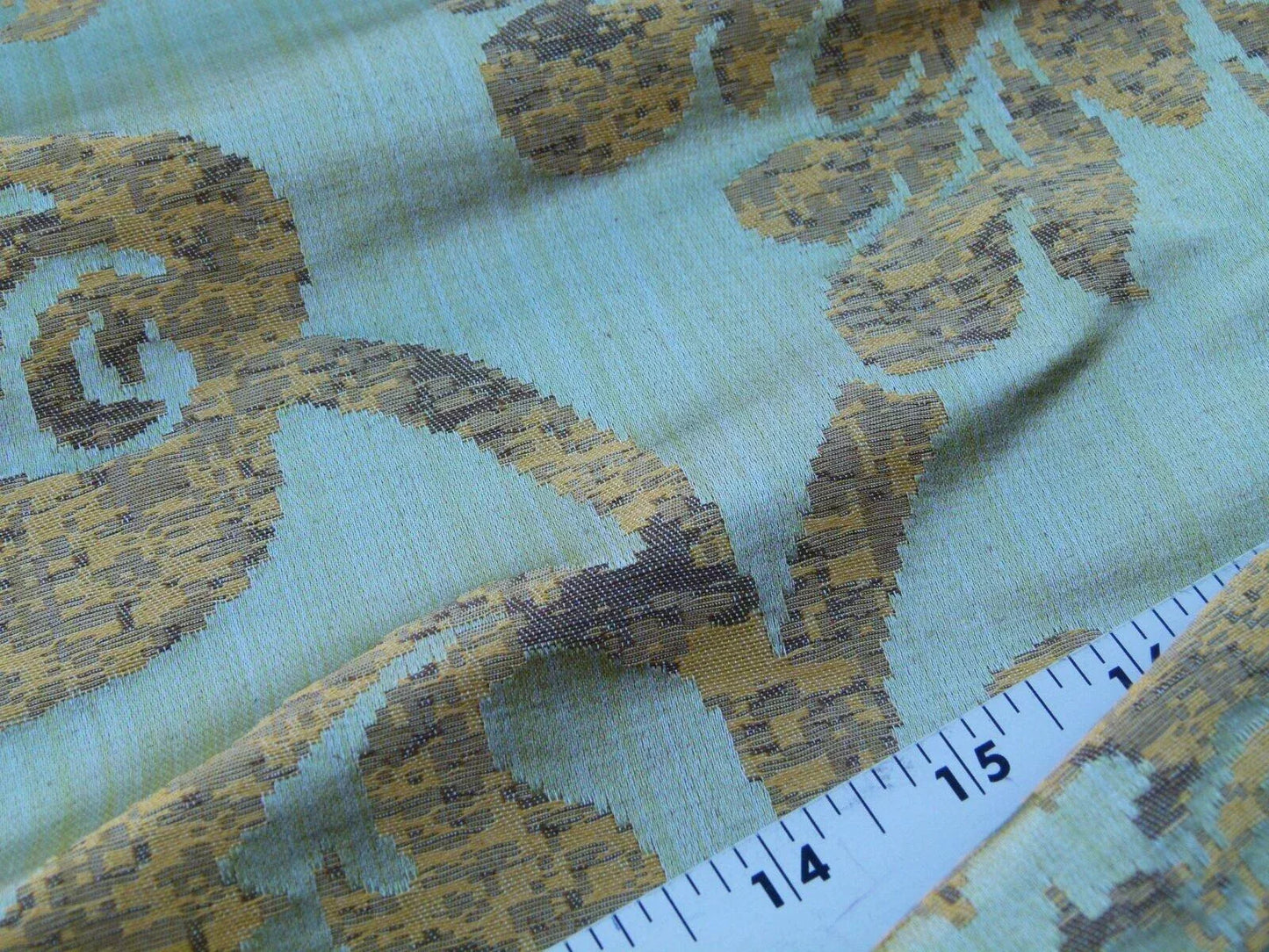 Scalamandre Samarcand Green Copper Gold Heavy Silk Damask Old World Weavers MSRP USD 412