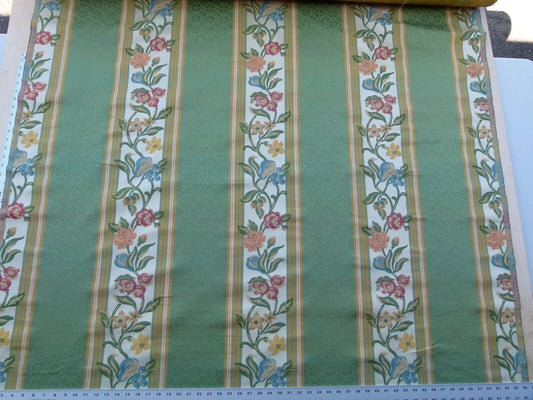 Scalamandre Salerno Green Grey Watkins Floral Pomegranate Pear Rose Stripe MSRP USD 152/Y