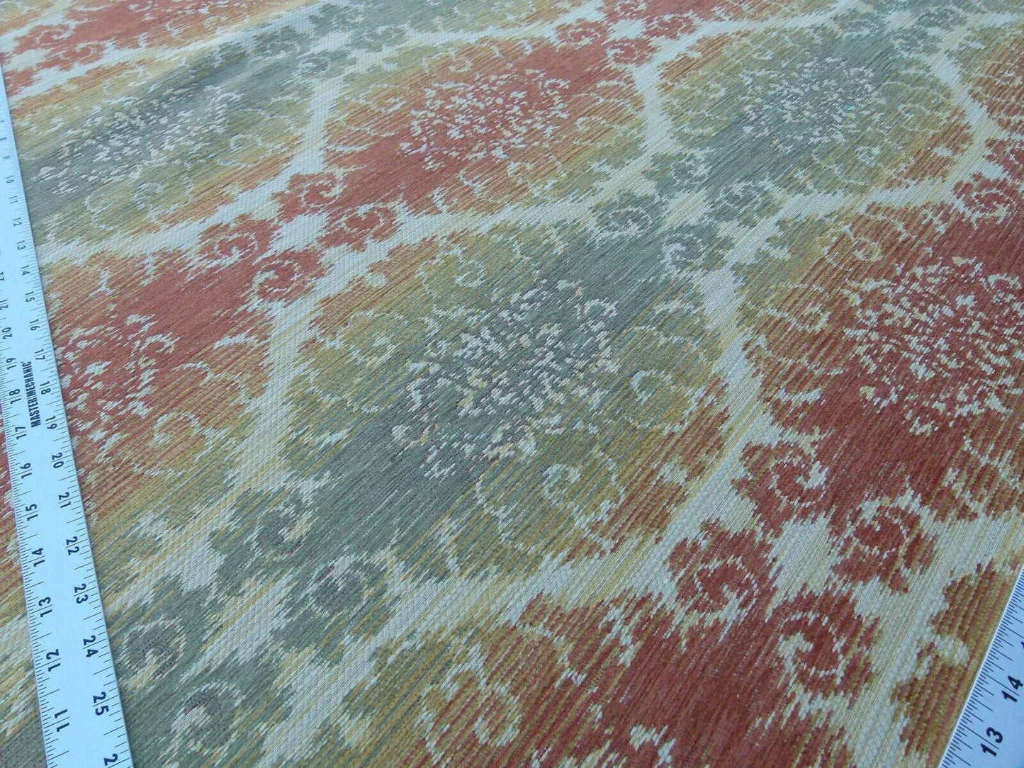 Scalamandre Accademy Filigree Tapestry In Autumn Red Orange Green Durable! Old World Weavers MSRP USD 216/YD
