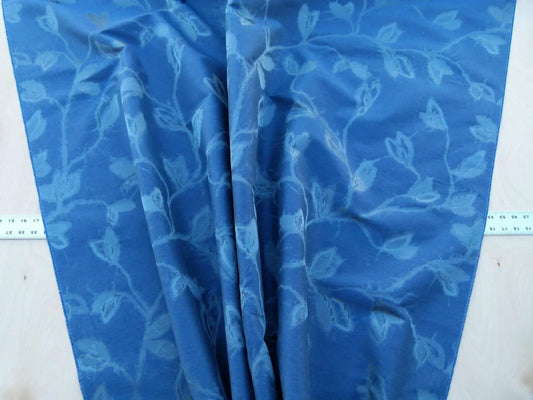 By Yard Scalamandre Gw Maharajah Midnight Blue Silk Linen Damask Reversible MSRP USD 348/Y