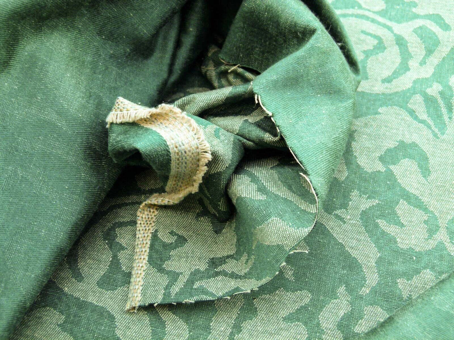 Scalamandre Mazarino Damask Giada Green Jade Cotton Fonthill MSRP USD 132 Heavy Fonthill