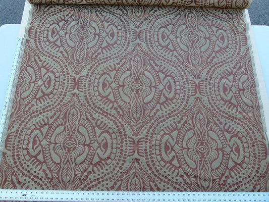 By yard Scalamandre Ethnic Damask Rust Silk Lampas African Abstract MSRP USD 432/Y