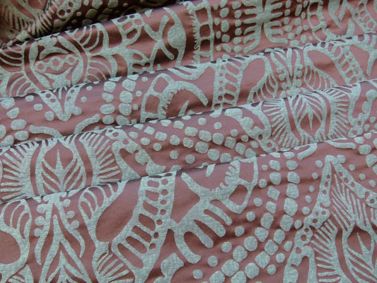 By yard Scalamandre Ethnic Damask Rust Silk Lampas African Abstract MSRP USD 432/Y