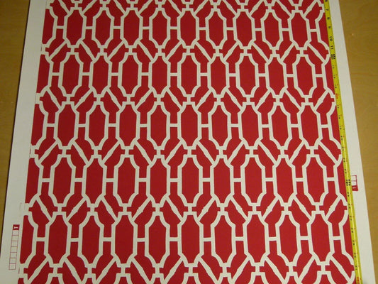 Scalamandre "pavilion Trellis Coral Red White Wallpaper MSRP USD 232/single Roll Old World Weavers