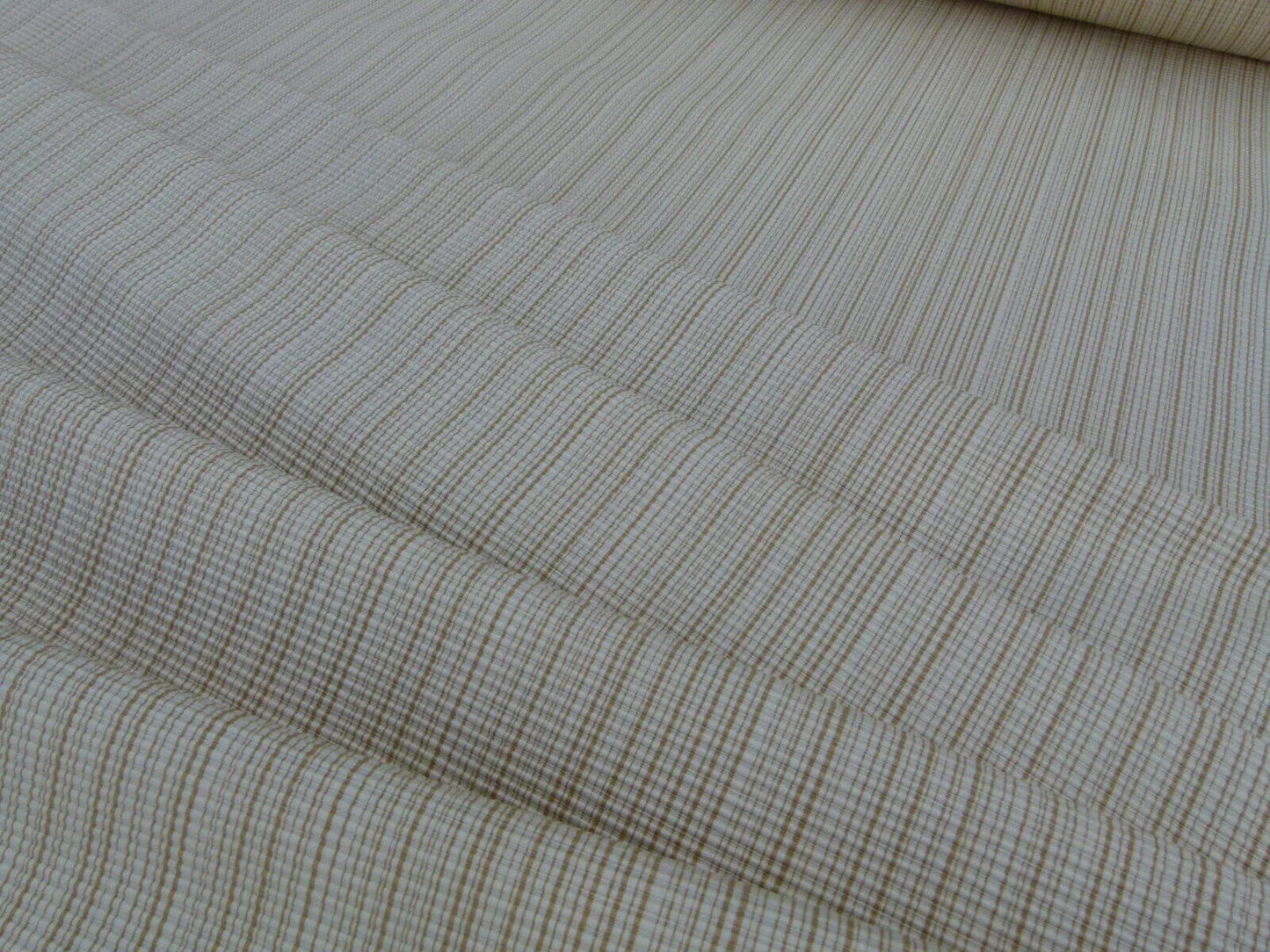 Scalamandre Oakley Tan Striae On Ivory Cotton Ottoman Heavy Old World Weavers MSRP USD 264/Y!