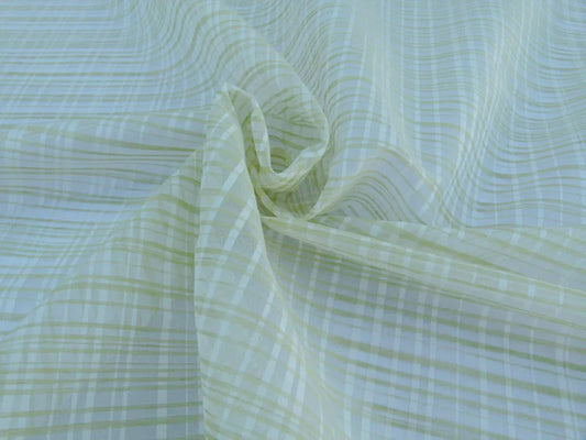 Scalamandre Lilly Sheer Green White Silk Organza Old World Weavers MSRP USD 290/Yard
