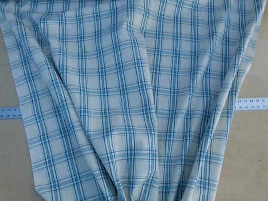 Scalamandre Bynam Check Grey Watkins Blue White Plaid Cotton MSRP USD 128/Y Old World Weavers