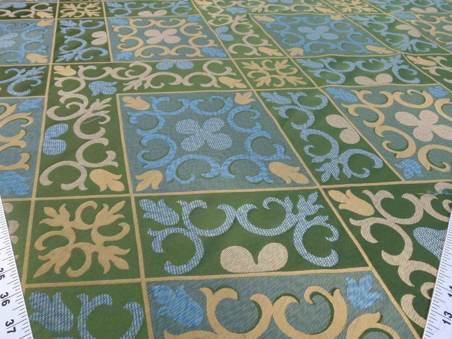 Scalamandre Clarion Emerald Isle Middle Age Woven Silk Lampas MSRP USD 160/Y Old World Weavers