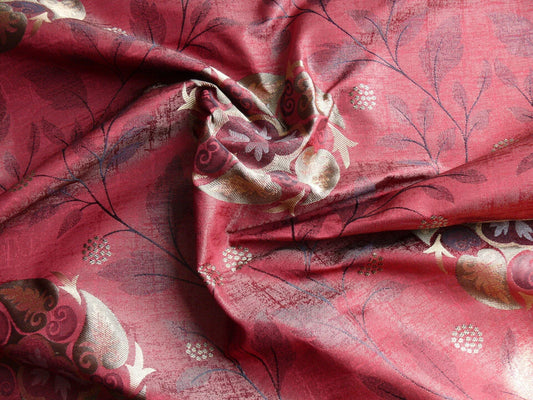 S Harris "tobago" Silk Lampas Deep Red Art Deco MSRP USD 188+/Y