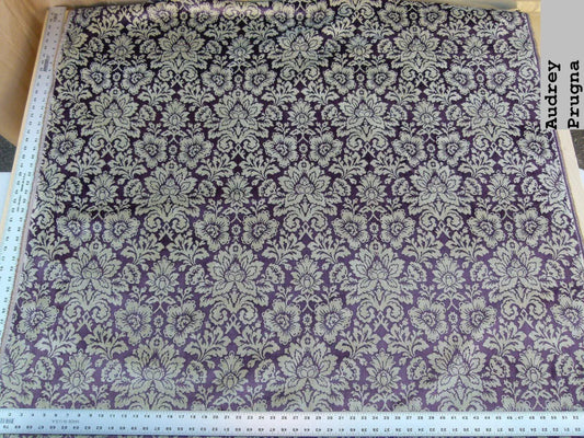 Scalamandre Audrey Cut Velvet Linen Purple Renaissance Artichoke Rose MSRP USD 427/Y