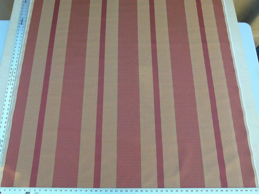 Watkins Montes Stripe Silk Jacquard - Rust Red Gold
