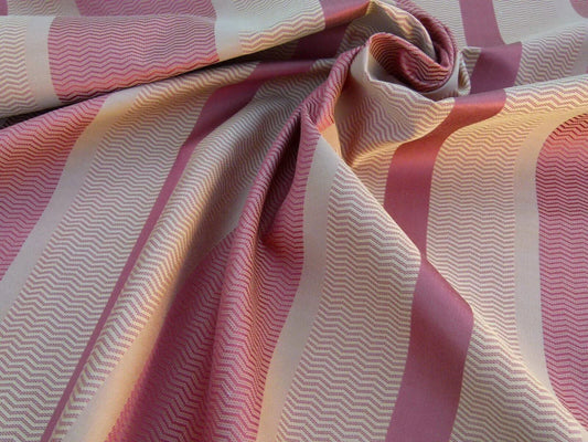 Scalamandre Grey Watkins Montes Stripe Rust Reversible Red Gold Jacquard Cotton Silk -By The Yard - MSRP USD 228/y (backed)