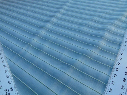 By Yard Scalamandre Old World Weavers Lindy Aqua Stripe Linen Cotton Woven MSRP USD 124/Y