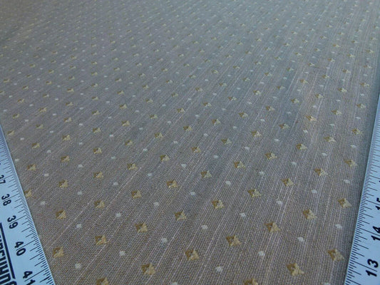 By Yard Scalamandre Pomponia Diamond Dot Gold Beige Thick Viscose Old World Weavers MSRP USD 200/Y