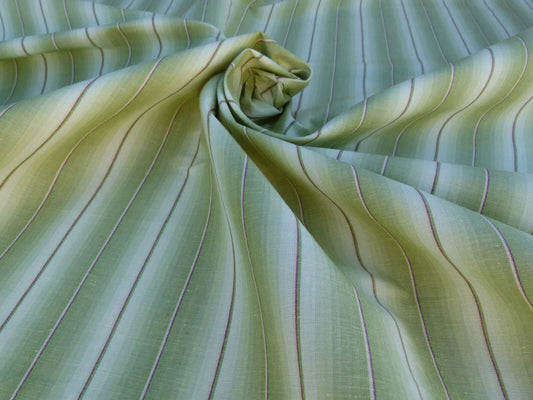 By Yard Scalamandre Old World Weavers Lindy Green Stripe Linen Cotton Woven MSRP USD 124/Y