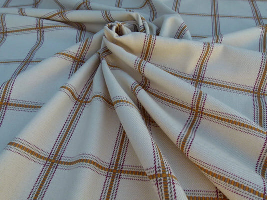 Scalamandre Rhumba Fonthill Tangerine/brown Heavy Wool Cotton Plaid Old World Weavers MSRP USD 264/Y