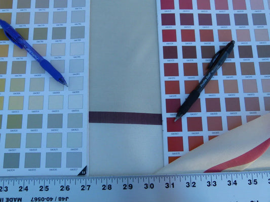 Scalamandre " Dorabella Garnet Red Purple Stripe On White Silk Organza Old World Weavers MSRP USD 244/yard"