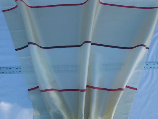 Scalamandre " Dorabella Garnet Red Purple Stripe On White Silk Organza Old World Weavers MSRP USD 244/yard"