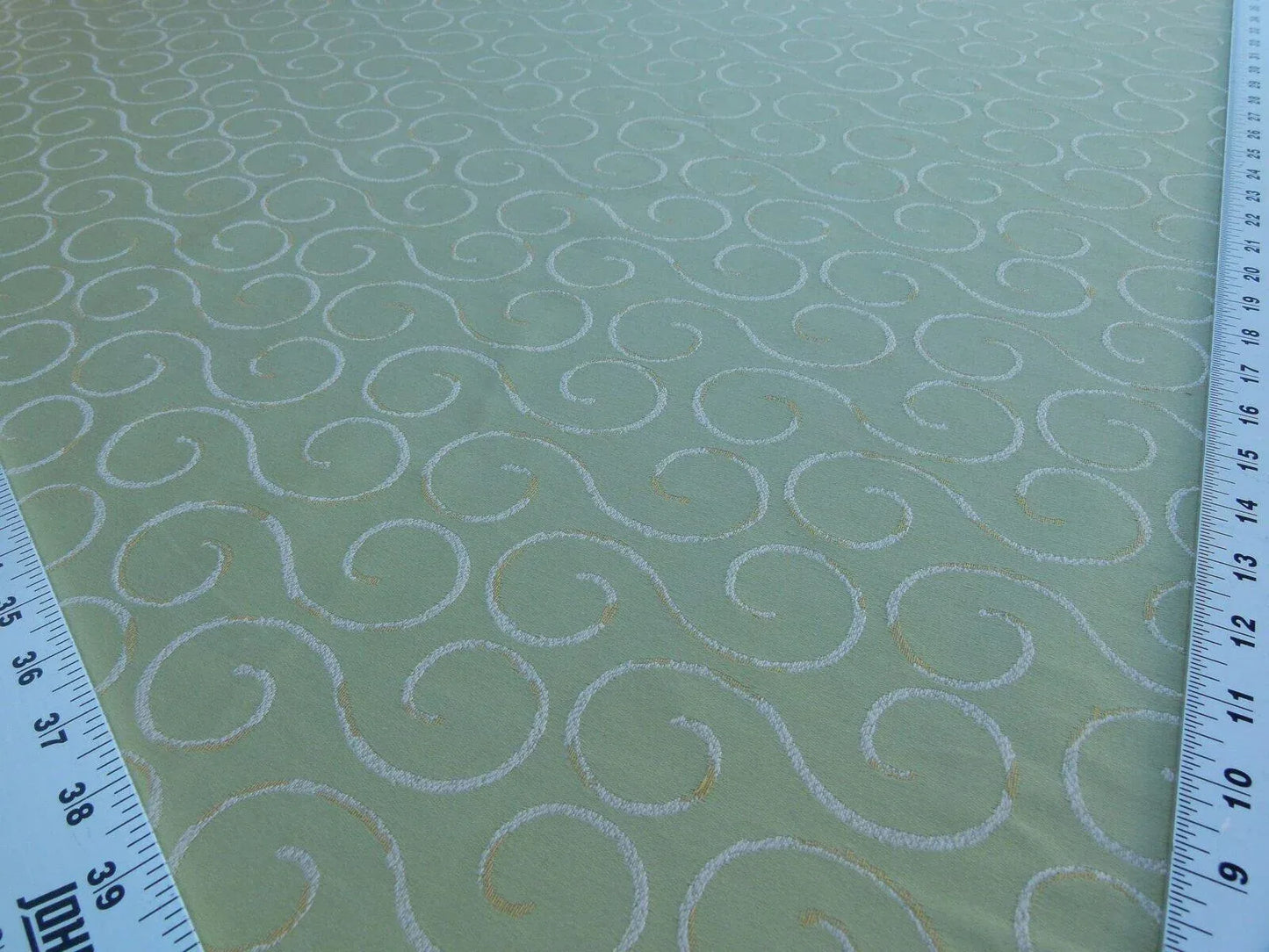 Scalamandre La Spiro Green Spiral Lime Green Fern Head Music Note Spring! Geoffrey Bradfield MSRP USD 200/Y