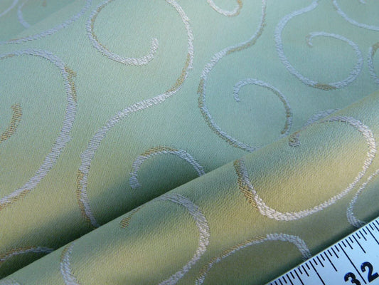 Scalamandre La Spiro Green Spiral Lime Green Fern Head Music Note Spring! Geoffrey Bradfield MSRP USD 200/Y