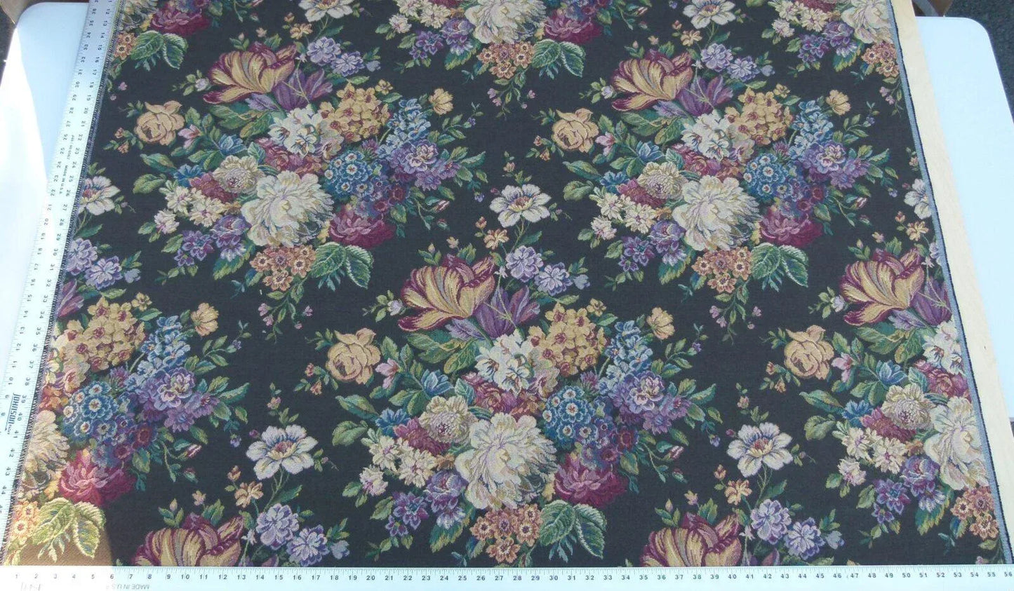 Scalamandre Mals II Multi On Green Tulip Peony Rose Bouquet Old World Weavers Tapestry MSRP USD 168/y