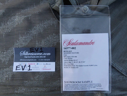 15 Ev1 Scalamandre 1y Bengali Modern Nature Pewter Grey Tiger Print
