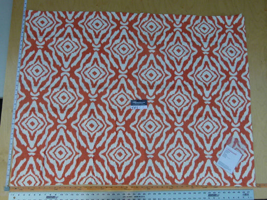 19 Ev1 1y Scalamandre Zanzibar Mandarin Orange Cotton Ikat