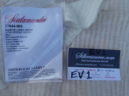 21 Ev1 2y Scalamandre Marcie Linen Oyster Off White Sheer Stripe