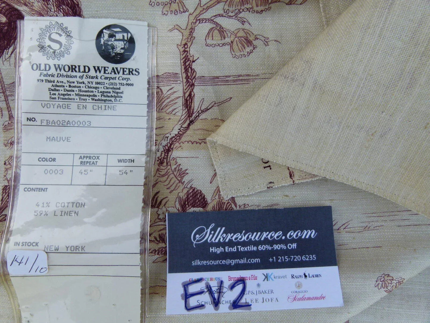 10 Ev2 1.2y Scalamandre Voyage En Chine Mauve Dark Purple Red Chinoiserie Print