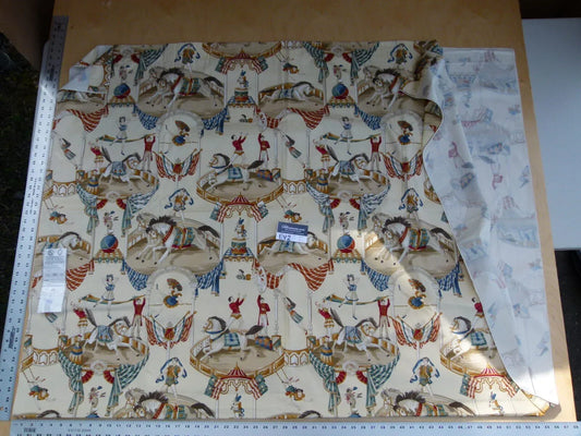 18 Ev2 2.4y Scalamandre Juggler Ivory Cotton Circus Print