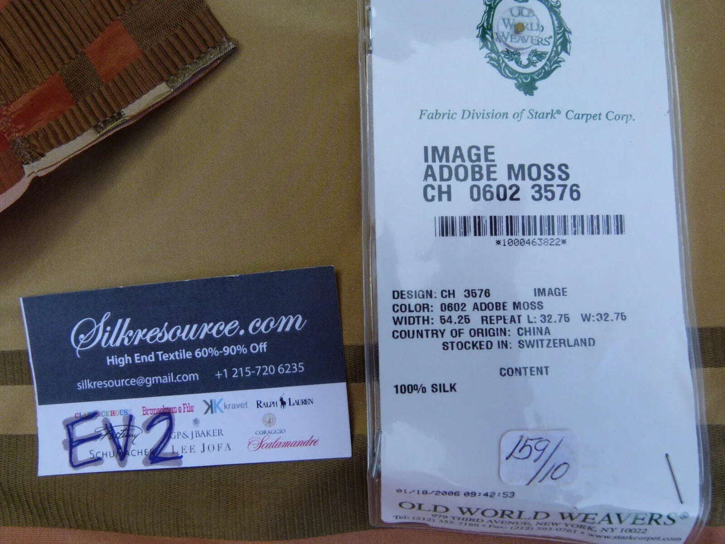 28 Ev2 2.4y Scalamandre Image Adobe Moss Rust Green Orange Silk Plaid