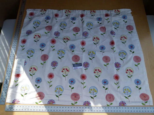 41 Ev2 1.2y Scalamandre Fancy Work Coral Red Blue On White Modern Flower Power Embroidery MSRP USD 200/yard (copy)